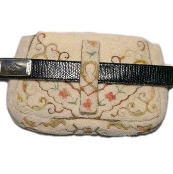 Antique French Handmade Micro-Beaded Belt / Evening PurseCirca 1910–1920 | Silk